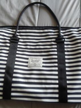 Black and White Striped Ladies Tote Bag